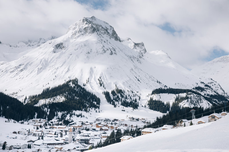 Landschaft im Winter in Lech und Zürs